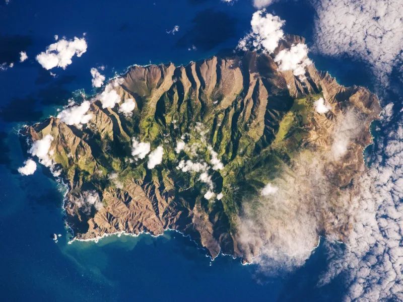 Santa Elena a vista de satélite de la Nasa