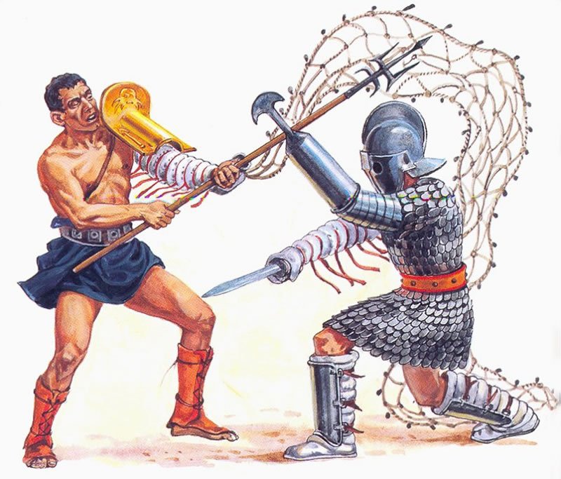 Lucha de gladiadores.