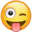 Emoji - Cara con la lengua fuera que guiña un ojo