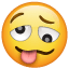 Emoji - Cara con ojos desiguales y boca torcida