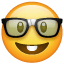 Emoji - Cara de empollón con gafas