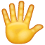 Emoji - Mano levantada con los dedos separados