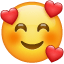 Emoji - Rostro sonriente con los ojos cerrados y tres corazones