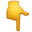 Emoji - Mano con el dedo índice apuntando hacia abajo