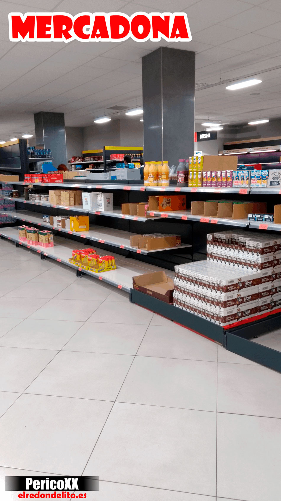 Supermercado Mercadona vacio 03-2020