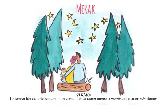 MERAK → mayúscula inicial la sensación de unidad con el universo que se experimenta a través del placer más simple (serbio)