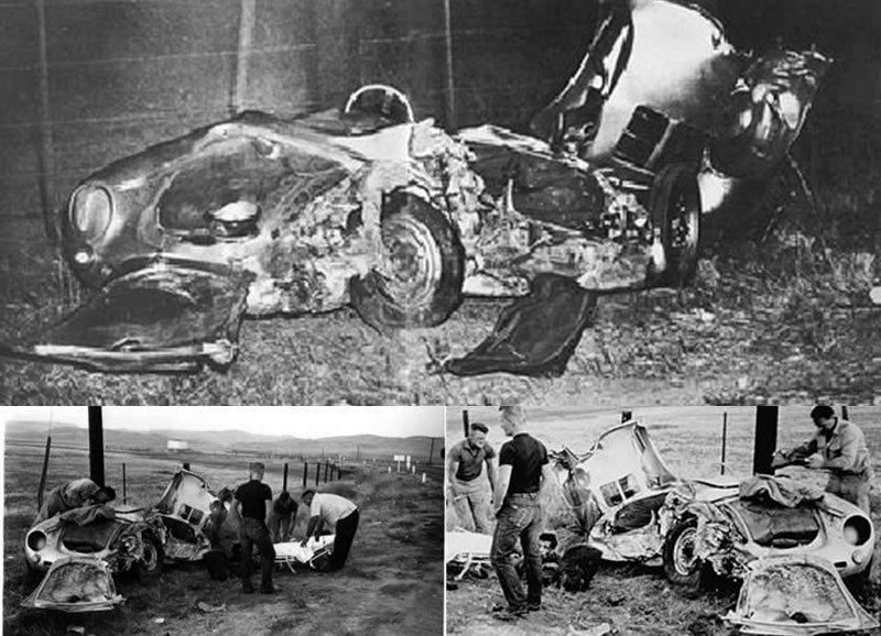 Distintas instantáneas del accidente de James Dean