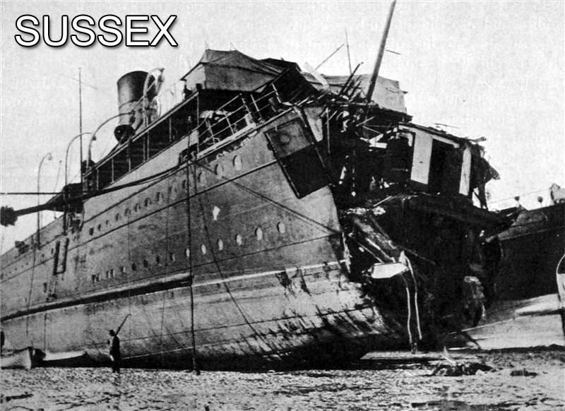 Sussex, barco desde el que el matrimonio Granados se lanzo al agua, en las que murieron