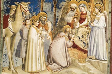 Adoración de los Reyes Magos del artista italiano de Giotto