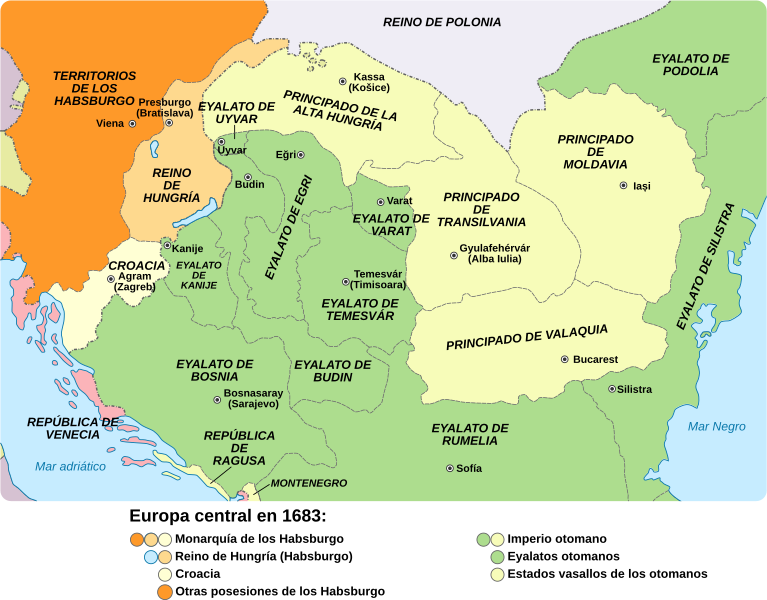 Mapa del Principado de Transilvania