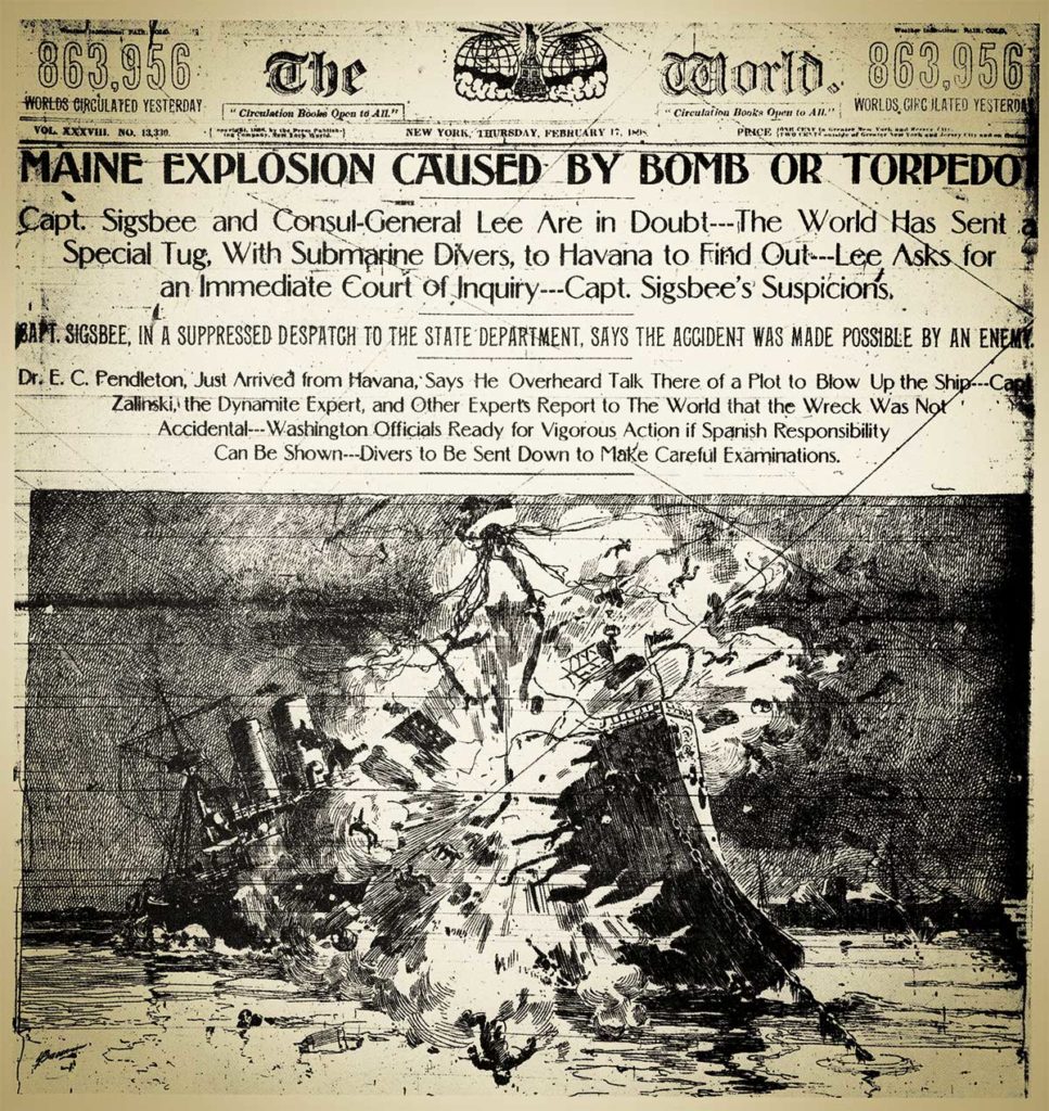 La explosión del Maine reflejada en los periódicos