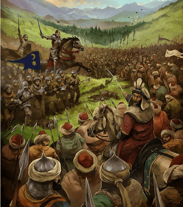 Vlad III Dracul contra Mehmet II. El Voivoda de Valaquia Vlad III el Empalador conocido como Drácula enfrentándose al ejército dirigido por el sultán Otomano Mehmet II. 