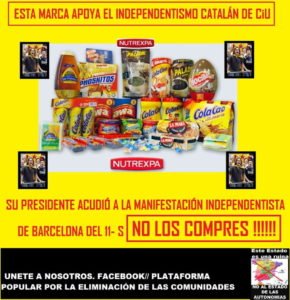 Boicot que se producjo en España contra los productos catalanes a raíz del Procés