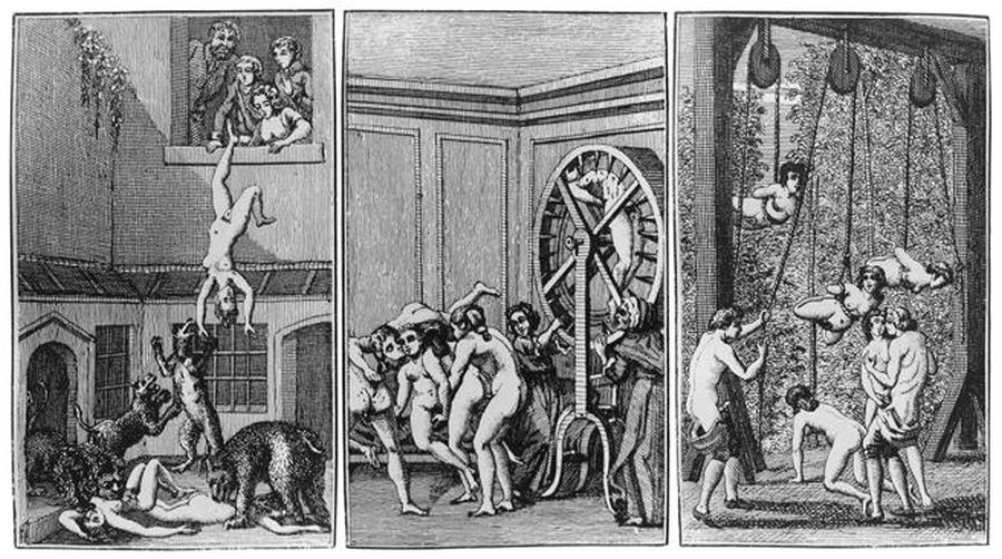 Ilustraciones de las desviaciones que promovía el Marqués De Sade