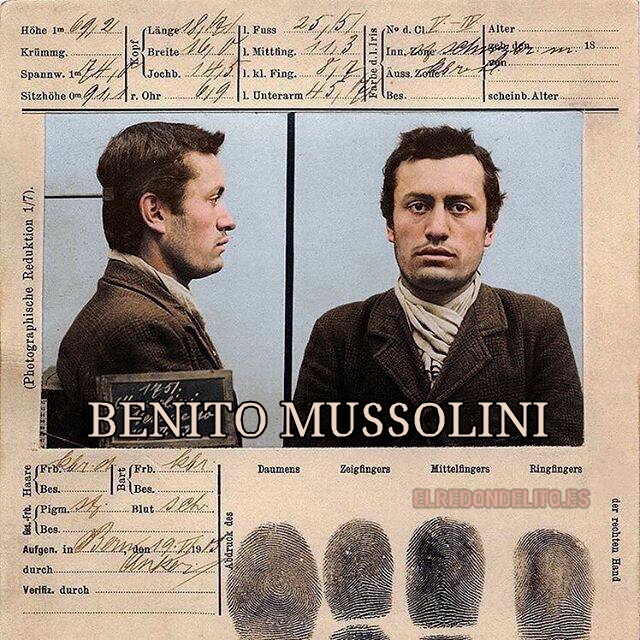 Ficha policial de Banito Mussolini