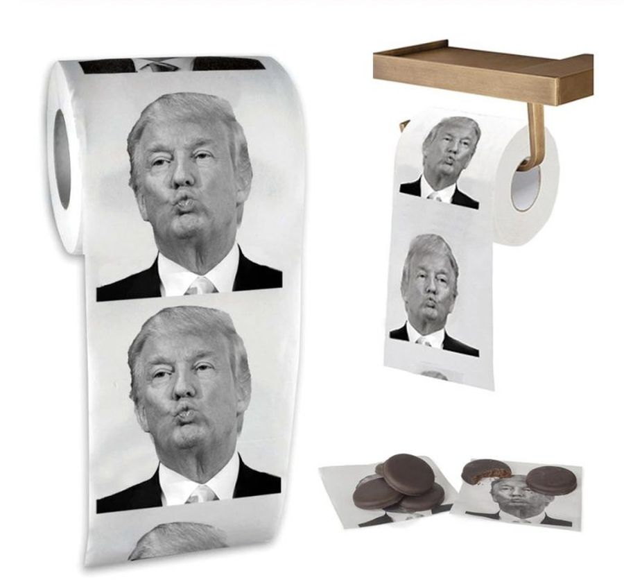 Papel higiénico con el careto de Donald Trump