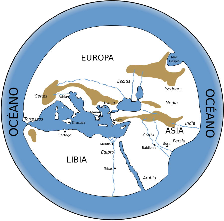El mapa del mundo de Hecateo de Mileto