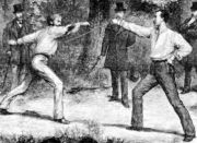 Ilustración en la que se muestra un duelo