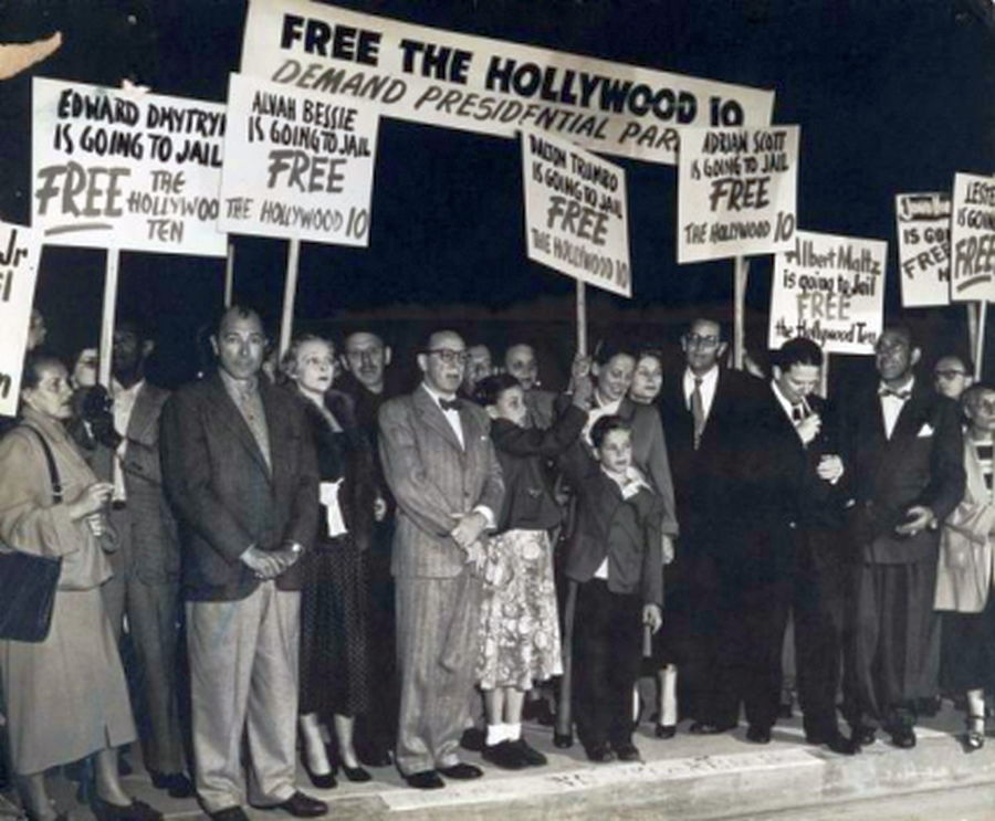 Manifestación pidiendo la libertad para los 10 de Hollywood