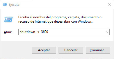 Programar el apagado del ordenador mediante el menú ejecutar de Windows 10