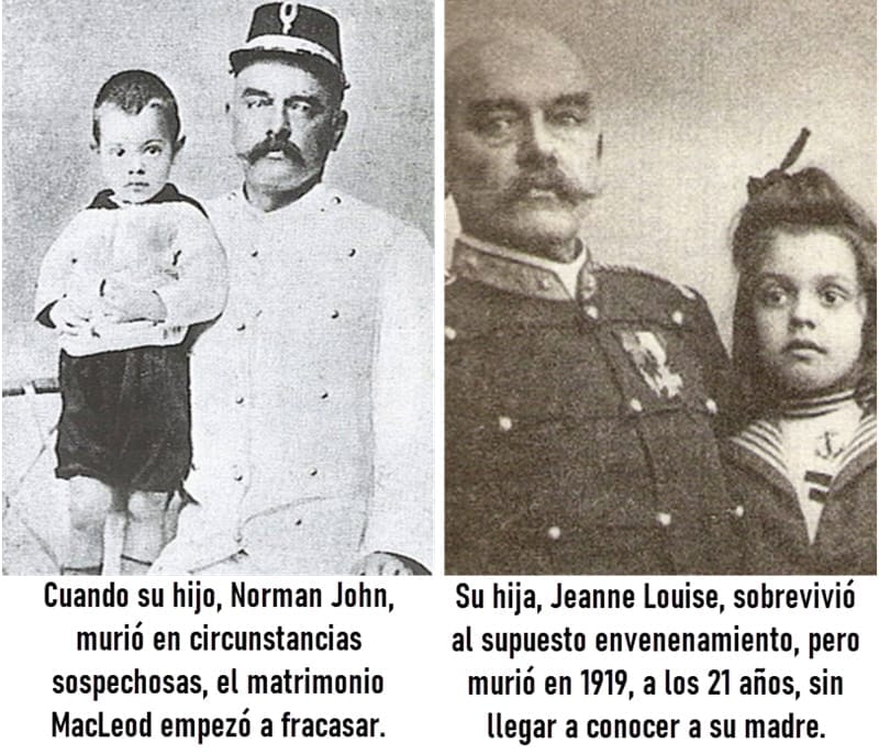 Rudolf Macleod con sus hijos Norman y Jeanna Louis