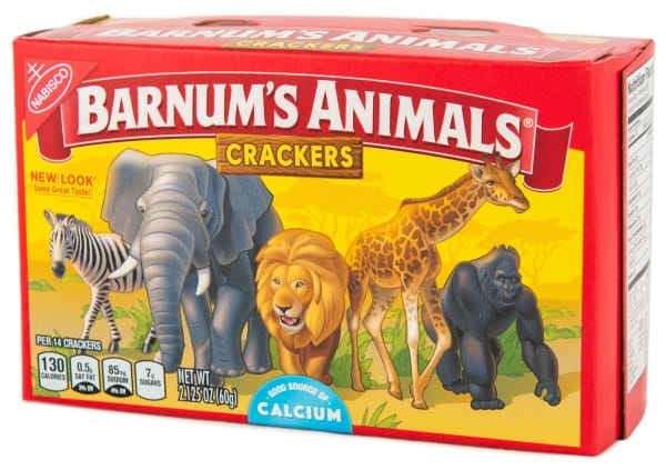 Caja de galletas con formas de animales para veganos