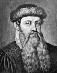 Johannes Gensfleisch zur Laden zum Gutenberg más conocido como Johannes Gutenberg o Johannes Gutemberg