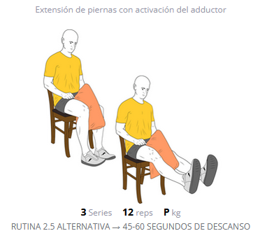 Extensión de piernas con activación del abductor