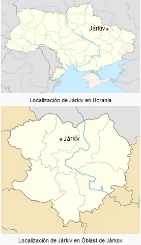 Localización de Járkov  o Járkiv en Ucrania